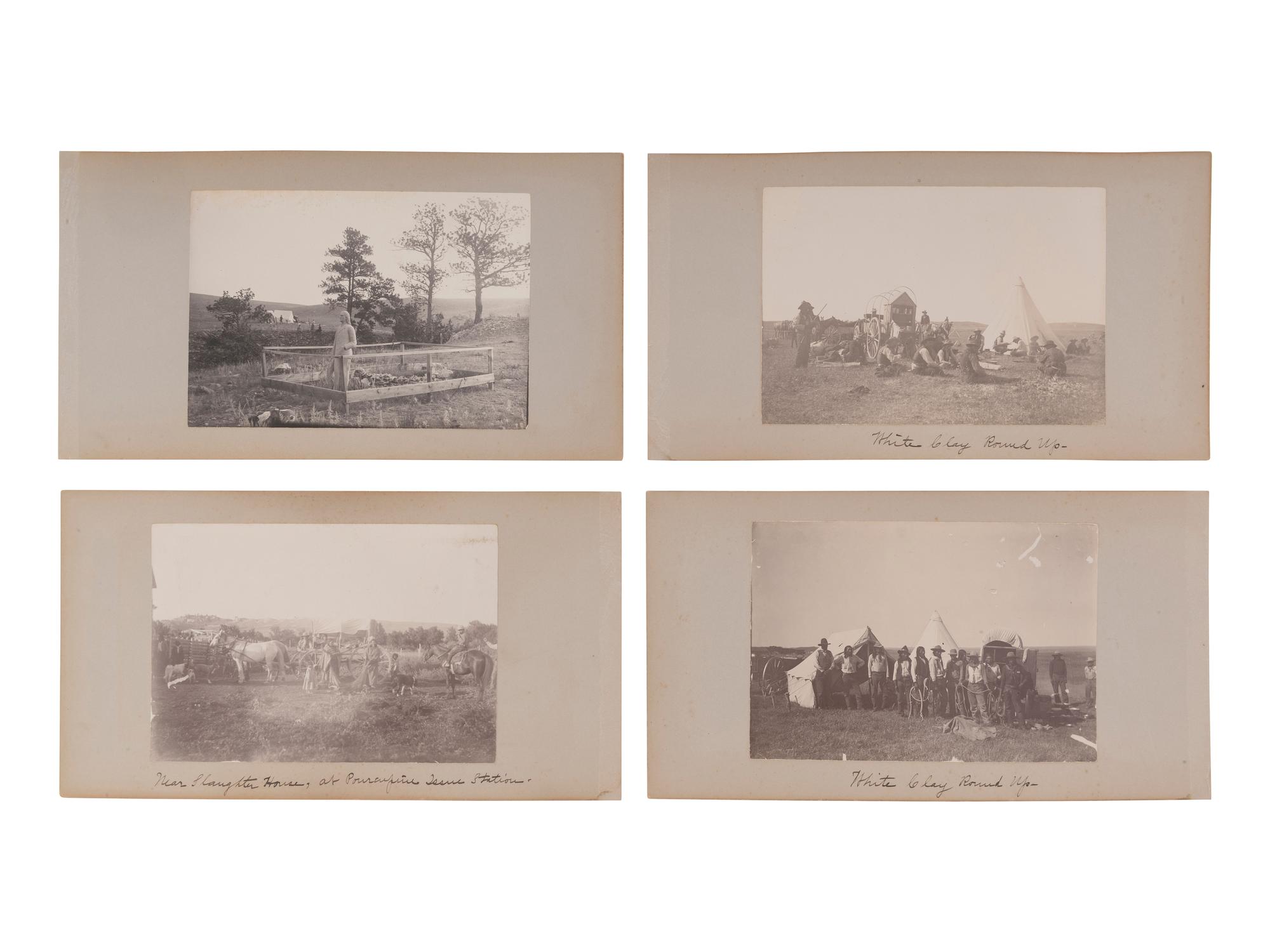 [NATIVE AMERICANS]. A group of 14 photographs of Native American subjects in South Dakota, incl. Red Cloud, Spotted Elk, Flat Iron, and White Deer. Ca 1900.