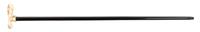 A Continental Carved Ivory Cane Handle, Height overall 38 1/4 x width of handle 5 inches.
