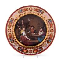 A Vienna Painted, Parcel Gilt and "Jeweled" Porcelain Cabinet Plate