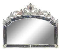A Venetian Style Over Mantel Mirror