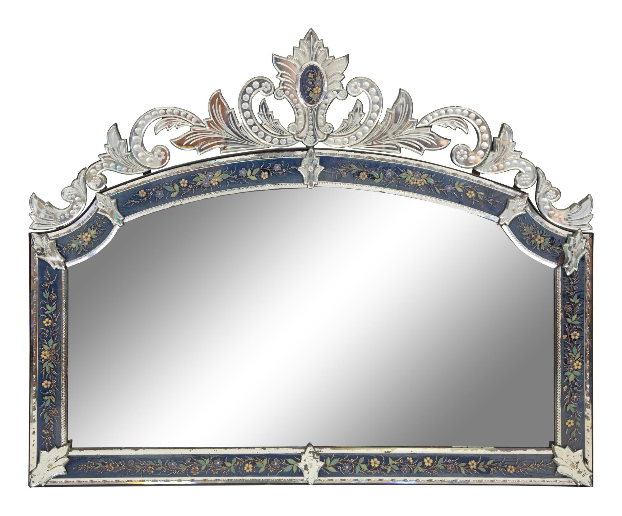 A Venetian Style Over Mantel Mirror