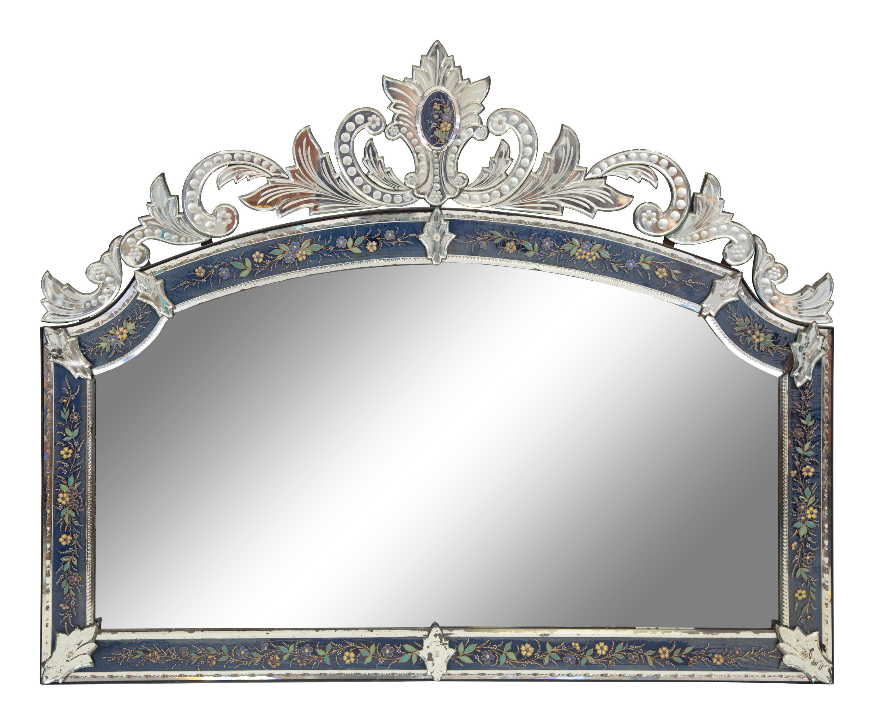 A Venetian Style Over Mantel Mirror