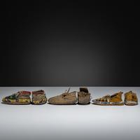 Plains Child's Beaded Hide Moccasins