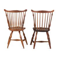Two Comb-Back Compass-Seat Windsor Side Chairs