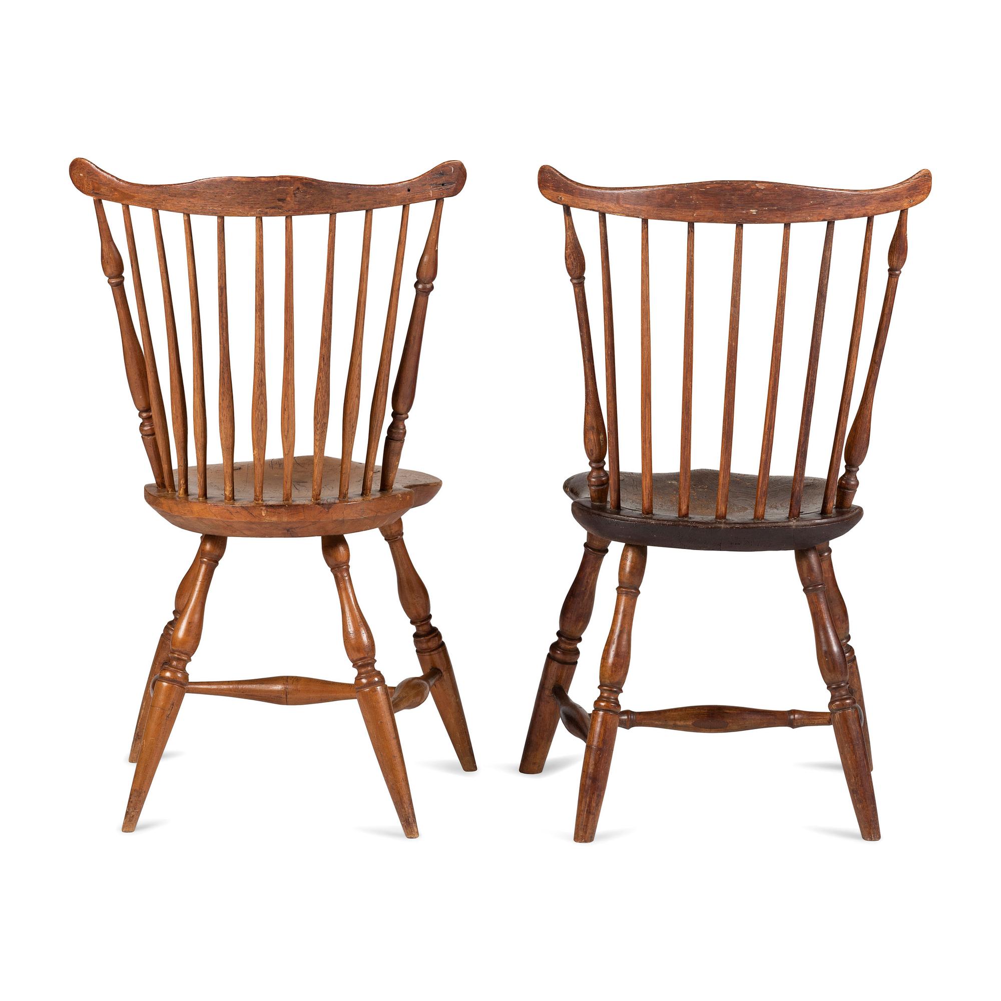 Two Comb-Back Compass-Seat Windsor Side Chairs