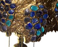 Pierced Bronze Grape Motif Lamp