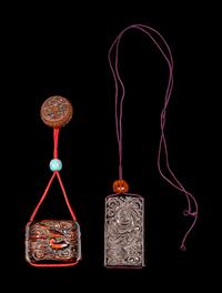 Two Carved Wood Inros