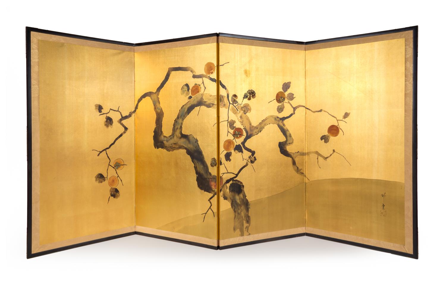A Four-Panel Screen Hight 35 x width 17 inches each panel. — 20TH CENTURY