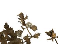 A Pair of French White Porcelain Floral Mounted Six-Light Tole Wall Sconces — 20TH CENTURY
