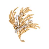 YELLOW GOLD AND DIAMOND BROOCH