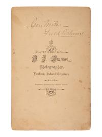 MORROW, Stanley J. (1843-1921), photographer. Cabinet card of General Nelson Miles, Colonel of the 5th Infantry. Yankton, Dakota Territory, ca 1876.