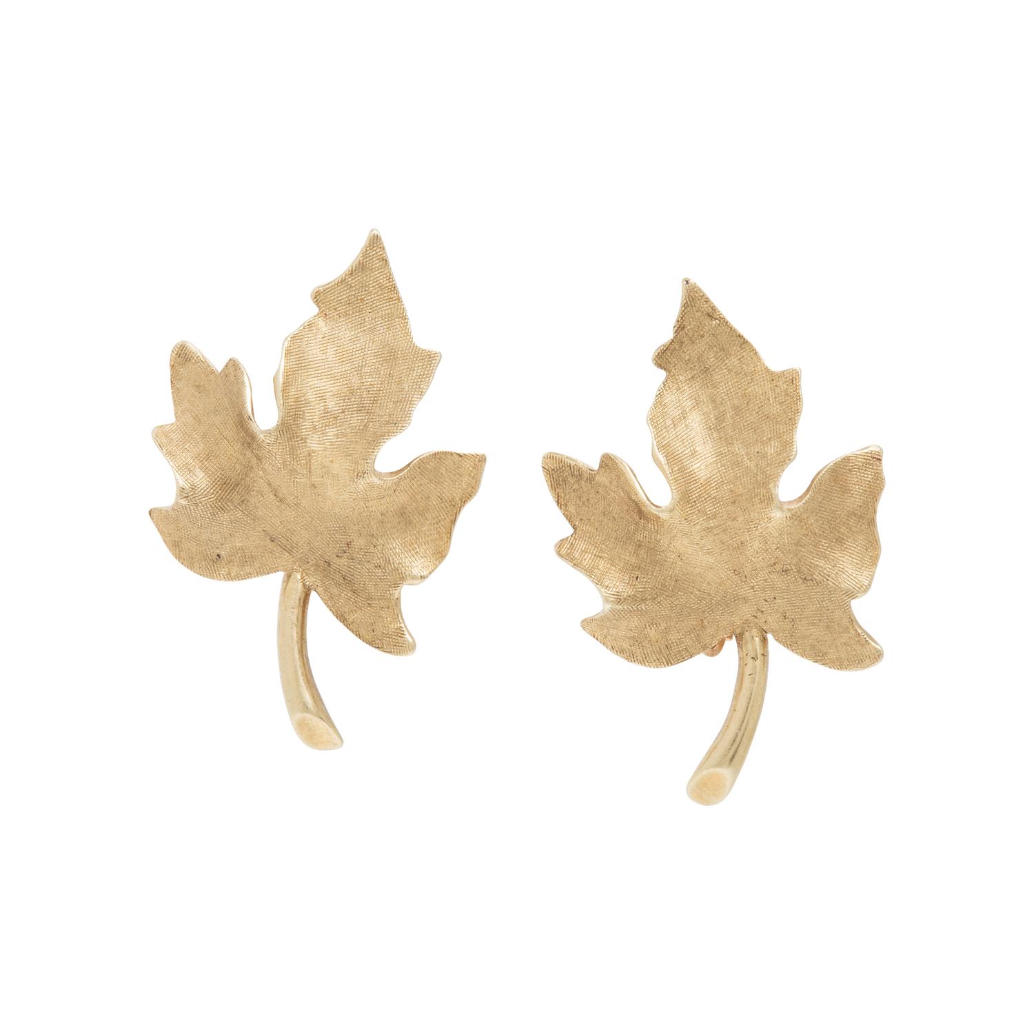 Cartier, Yellow Gold Leaf Earrings