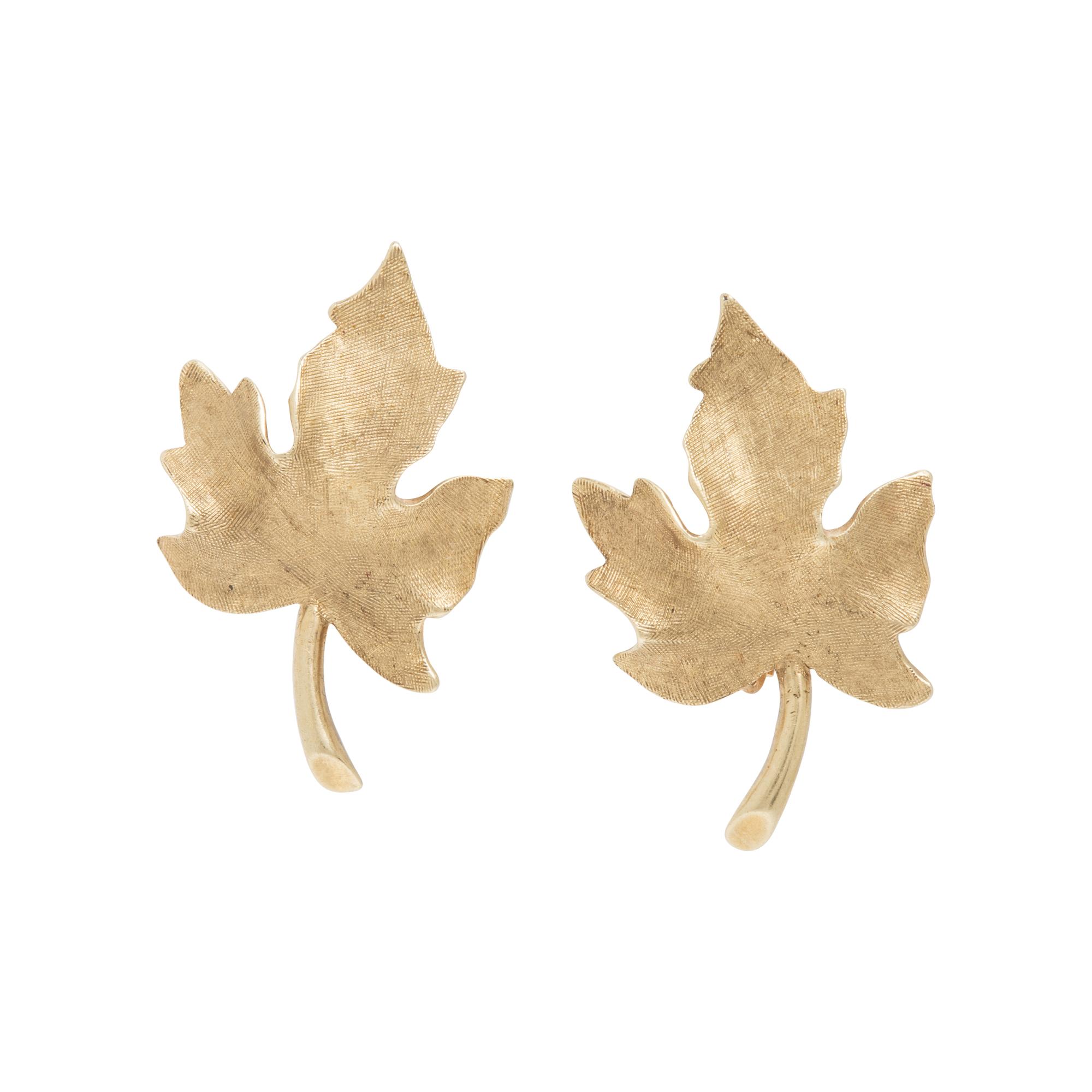 Cartier, Yellow Gold Leaf Earrings