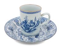 A Chinese Export Kraak Ware Charger and a Blue and White Porcelain Mug