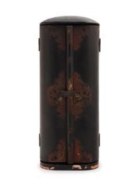 A Black Lacquered Shrine with a Gilt Wood Figure of Kannon