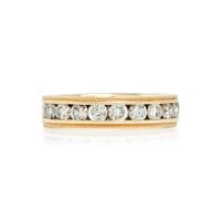 YELLOW GOLD AND DIAMOND BAND RING