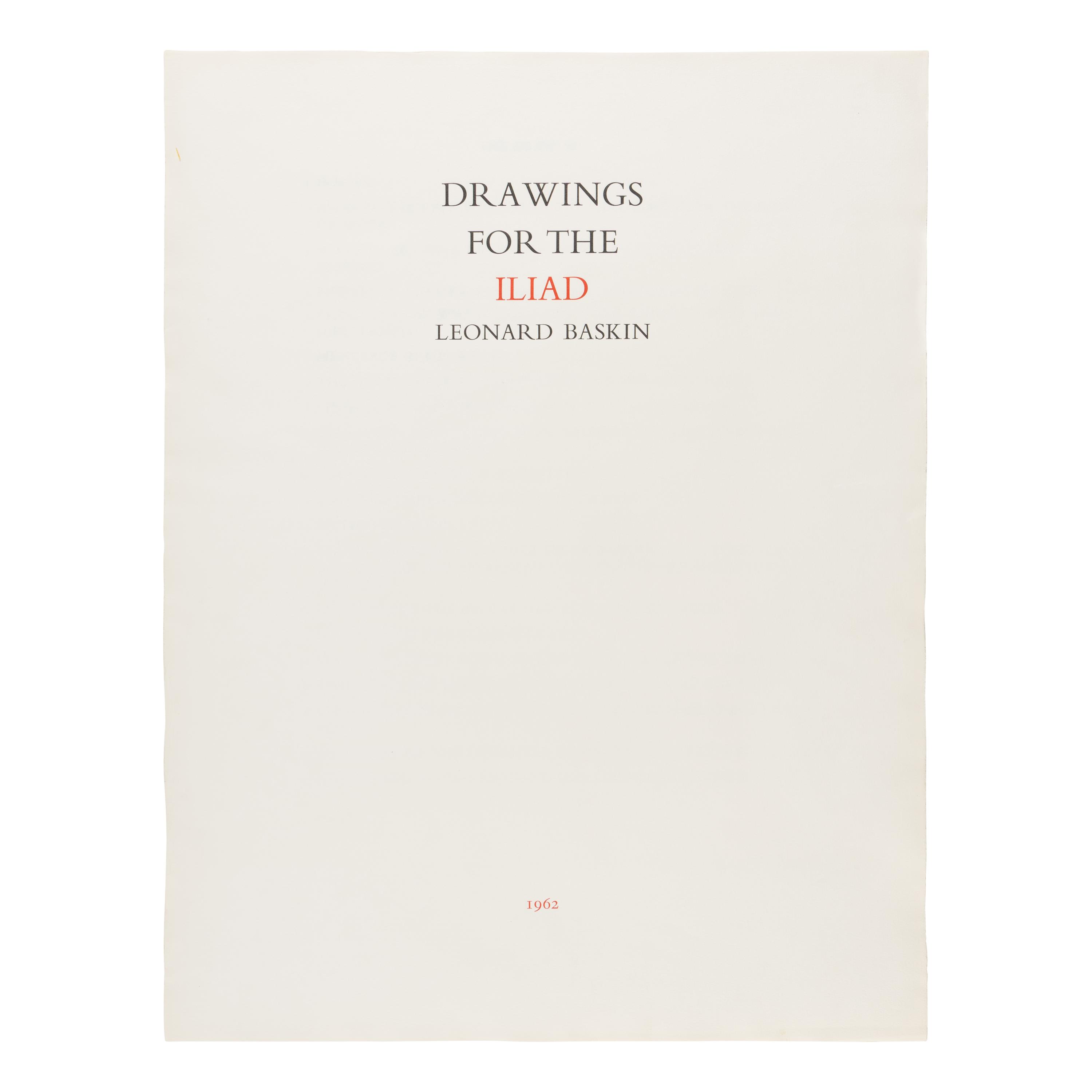 [Artist Book]. Baskin, Leonard (1922-2000). Drawings for the Iliad . [New York: Delphic Arts], 1962.