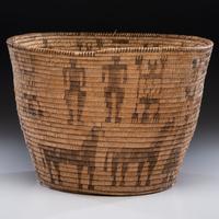 Akimel O'odham Basketry Olla, with Figures