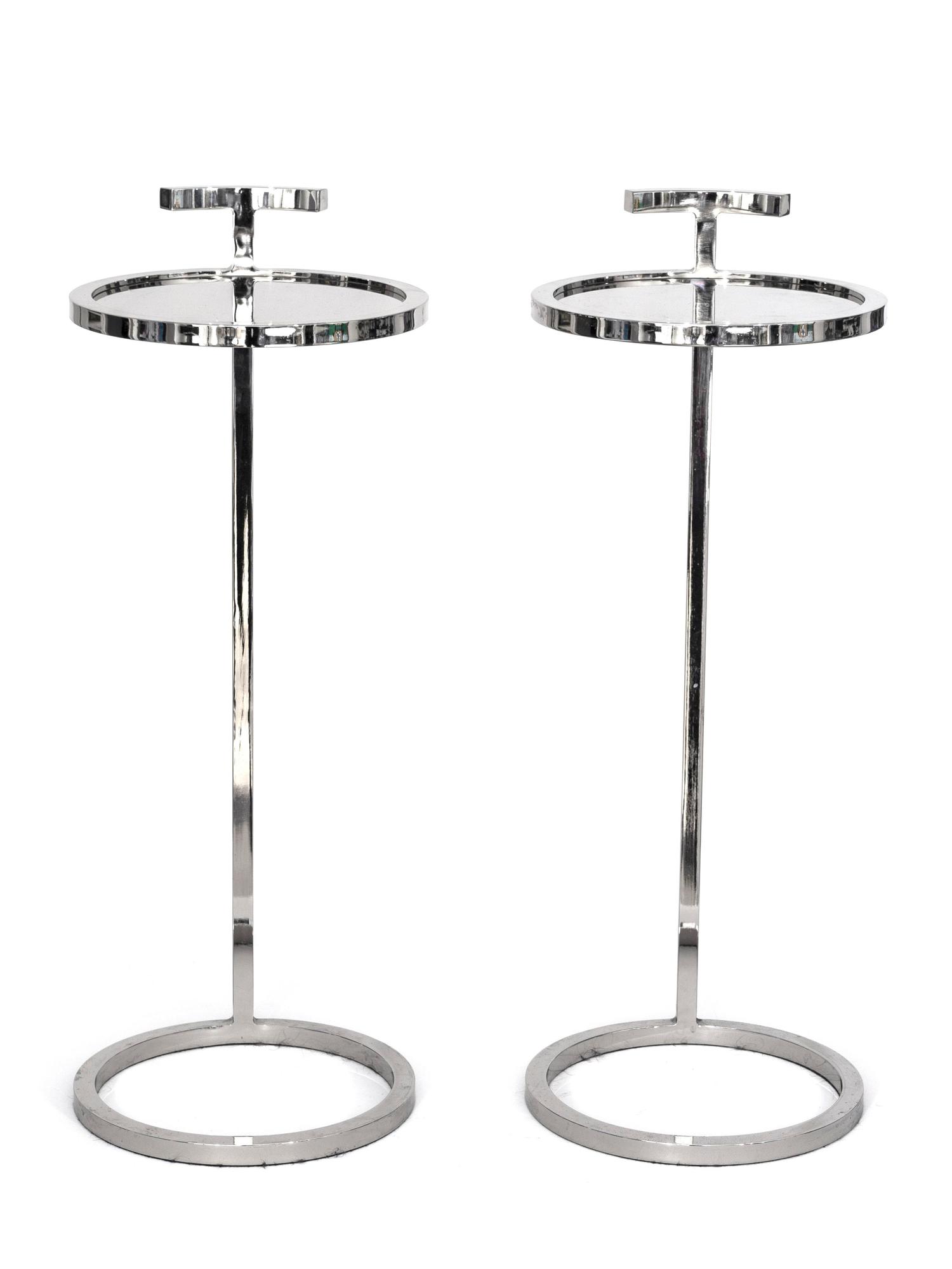 A Pair of Modernist Style Chrome Drink Stands — 20TH CENTURY