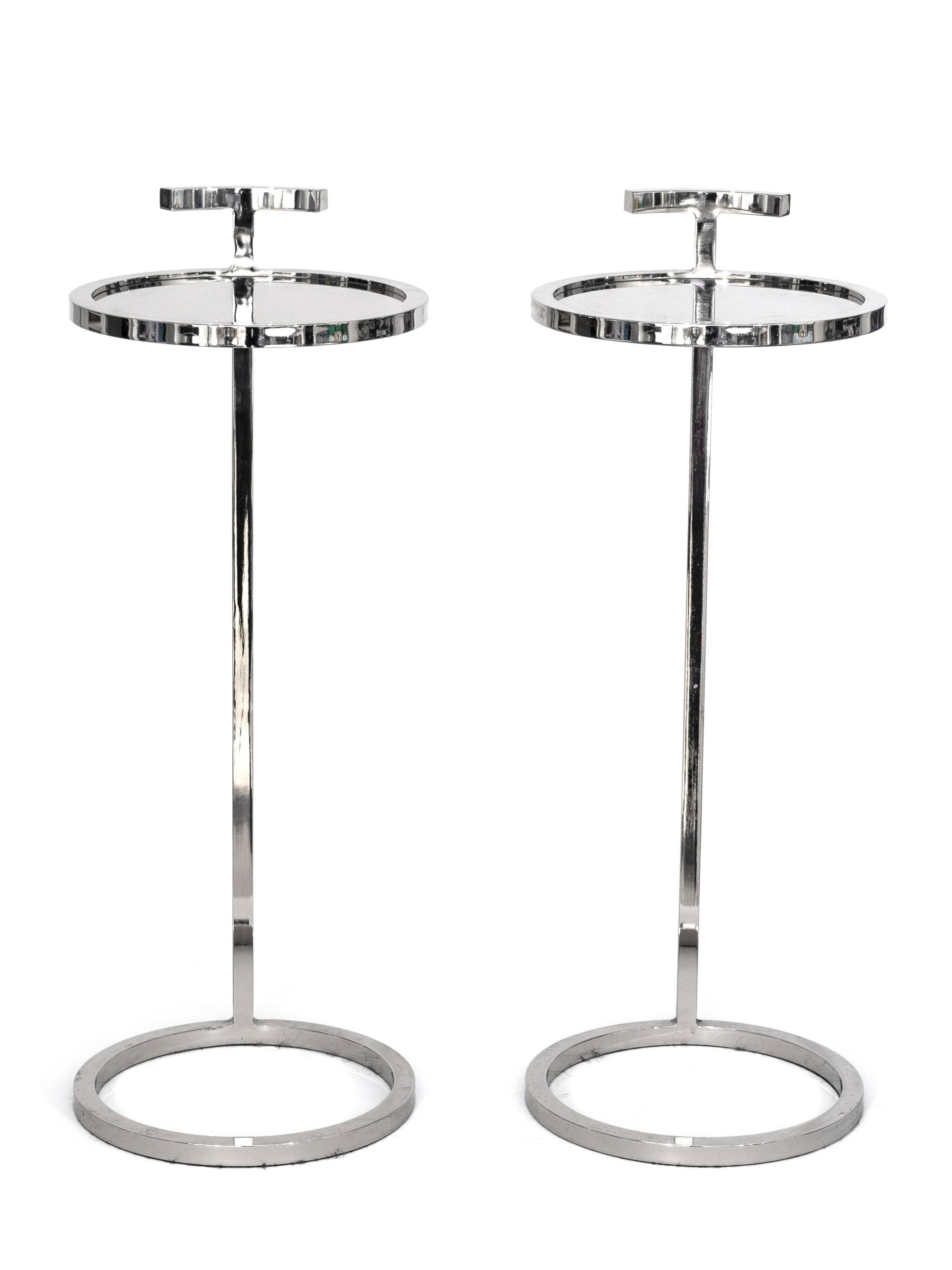 A Pair of Modernist Style Chrome Drink Stands — 20TH CENTURY