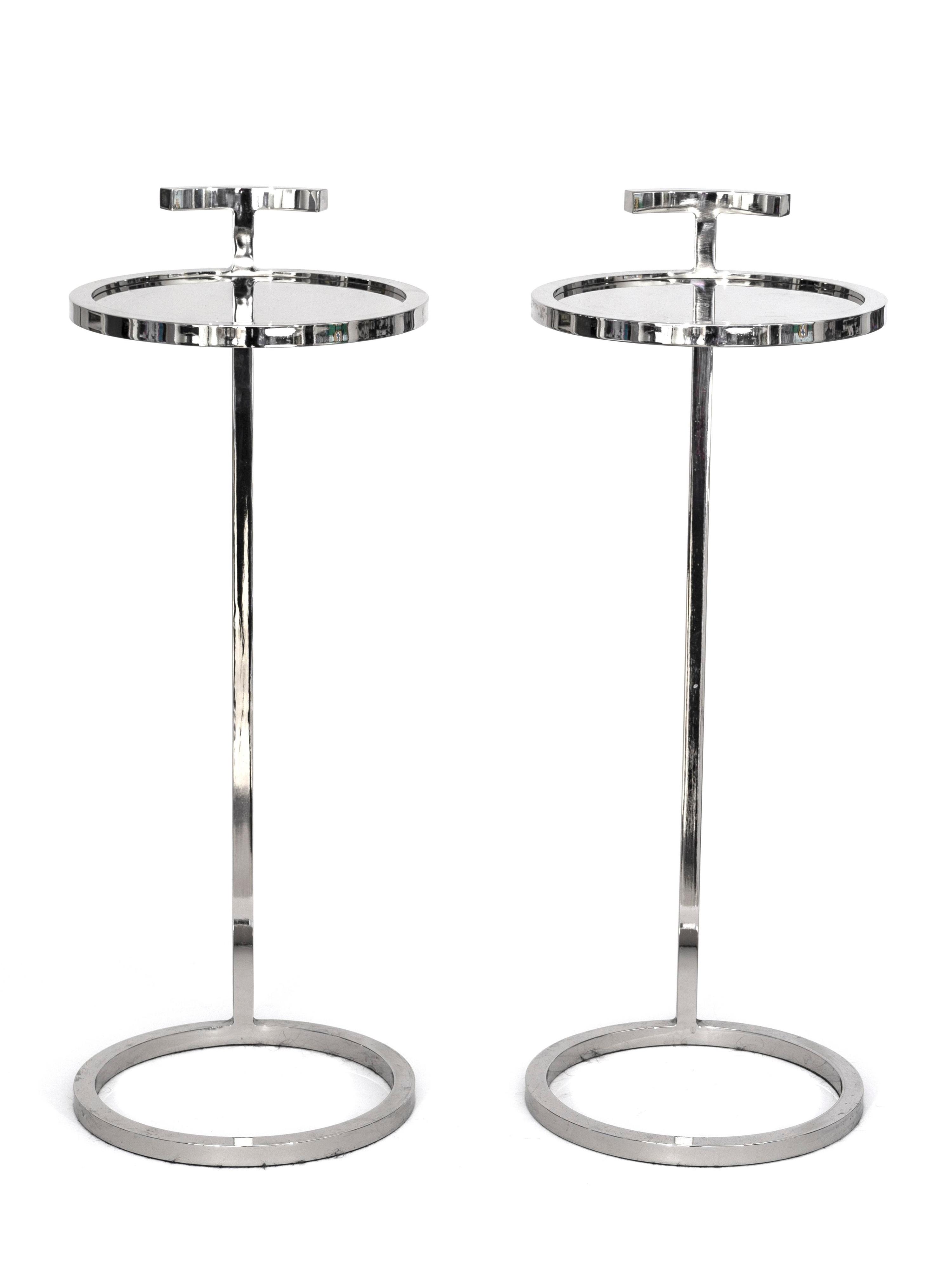 A Pair of Modernist Style Chrome Drink Stands — 20TH CENTURY