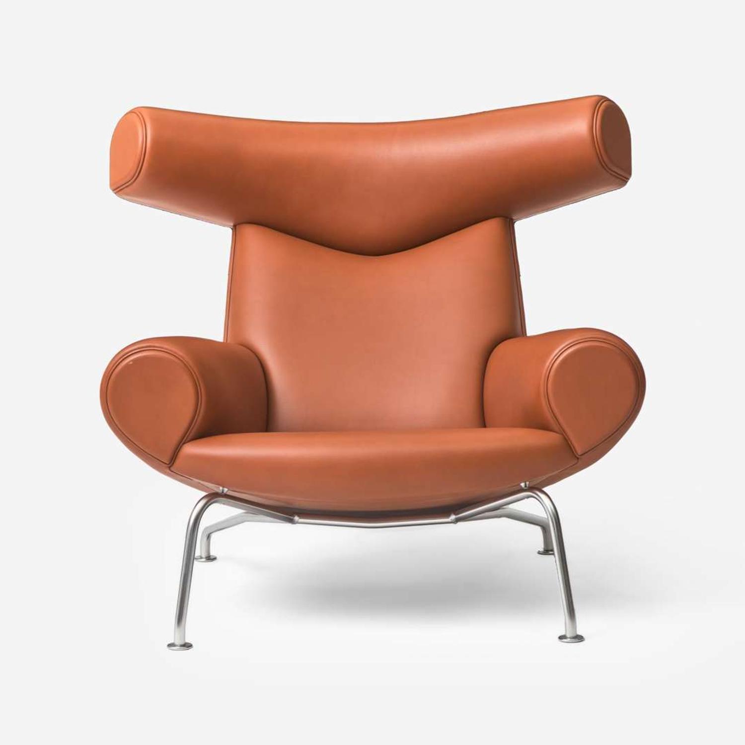 Hans Wegner (Danish, 1914-2007) Ox Chair, Model AP 46, and Ottoman, Model AP 49, Erik Jørgensen, Denmark, designed 1960, the present lot circa 2007