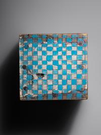 Box with Blue Checkerboard