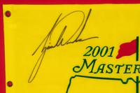 A Tiger Woods Signed Autograph 2001 Masters Flag Display (Beckett Authentication Services Letter)