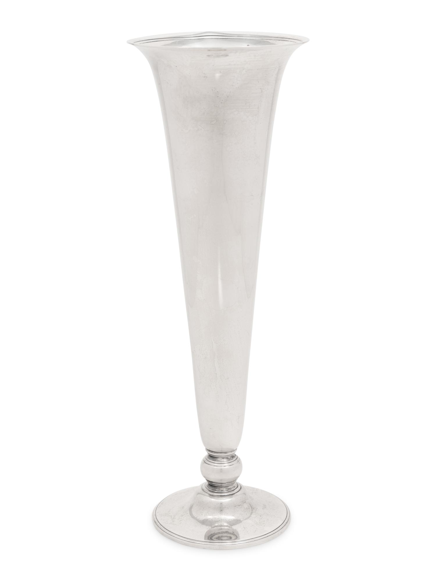 A Tiffany and Co. Silver Trumpet Vase