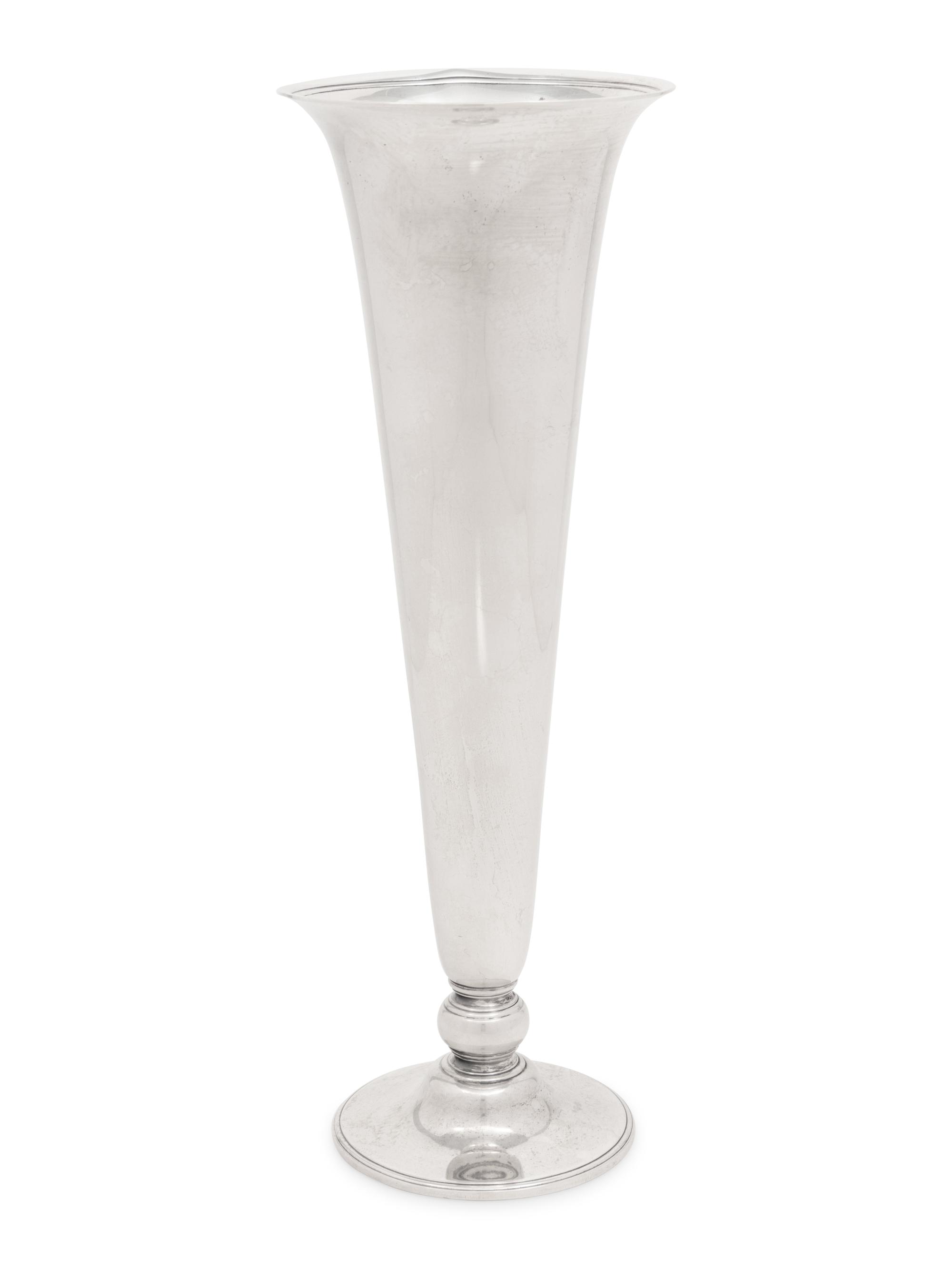 A Tiffany and Co. Silver Trumpet Vase