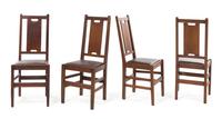 Gustav Stickley, (American, 1858-1942), a set of eight oak side chairs, model no. 364