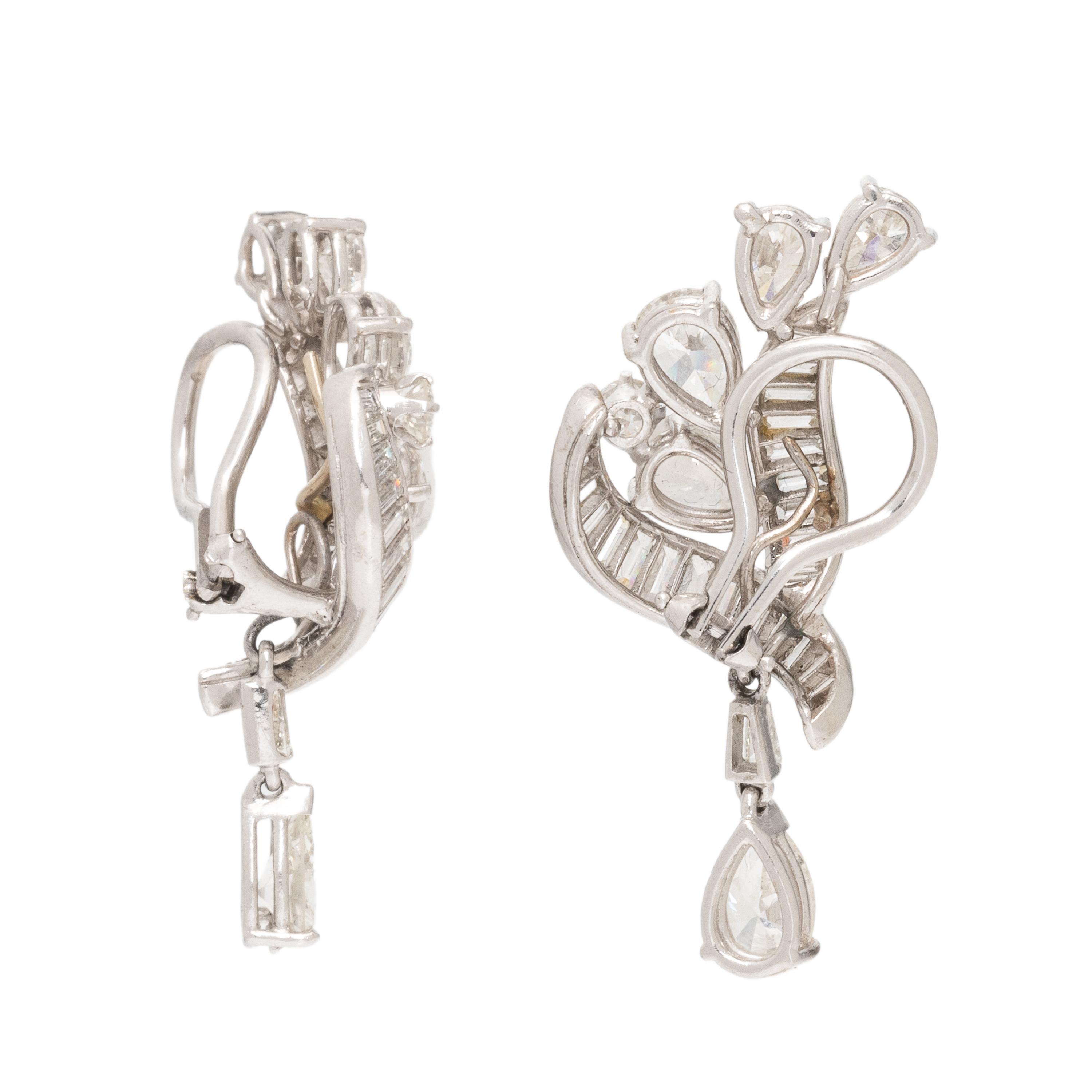 Diamond and Platinum Earrings