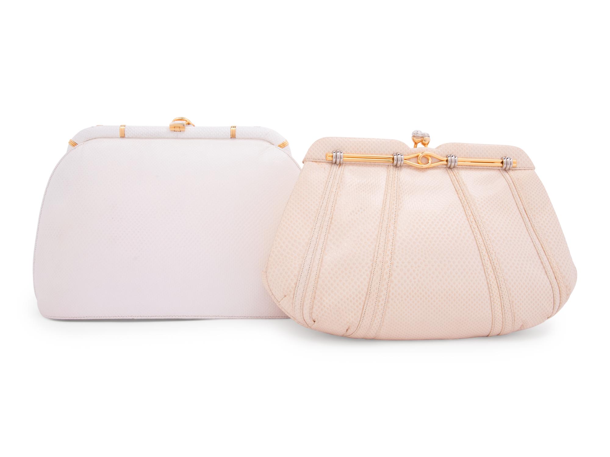 Two Judith Leiber Exotic Skin Clutches