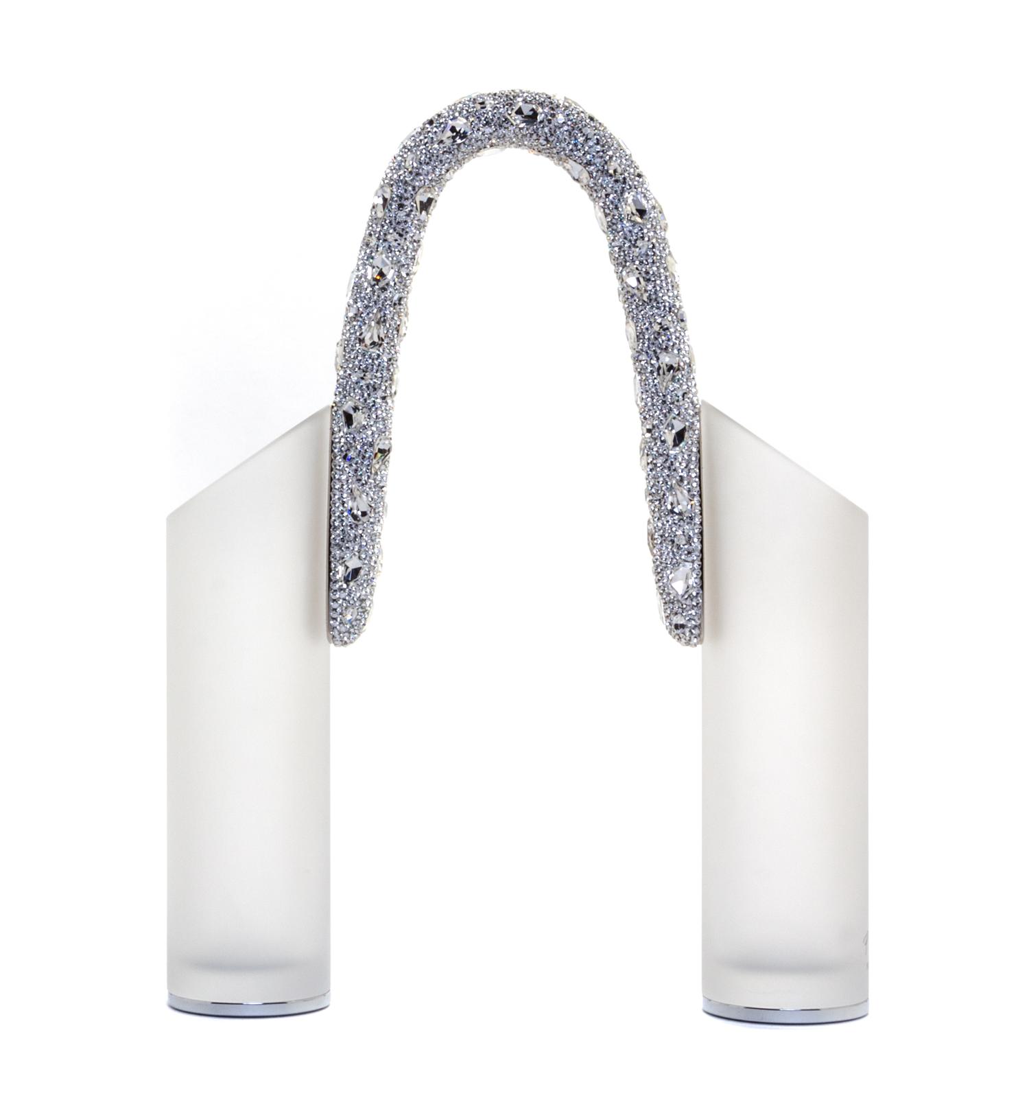 A Swarovski Glass Dualita Vase Height 11 inches.