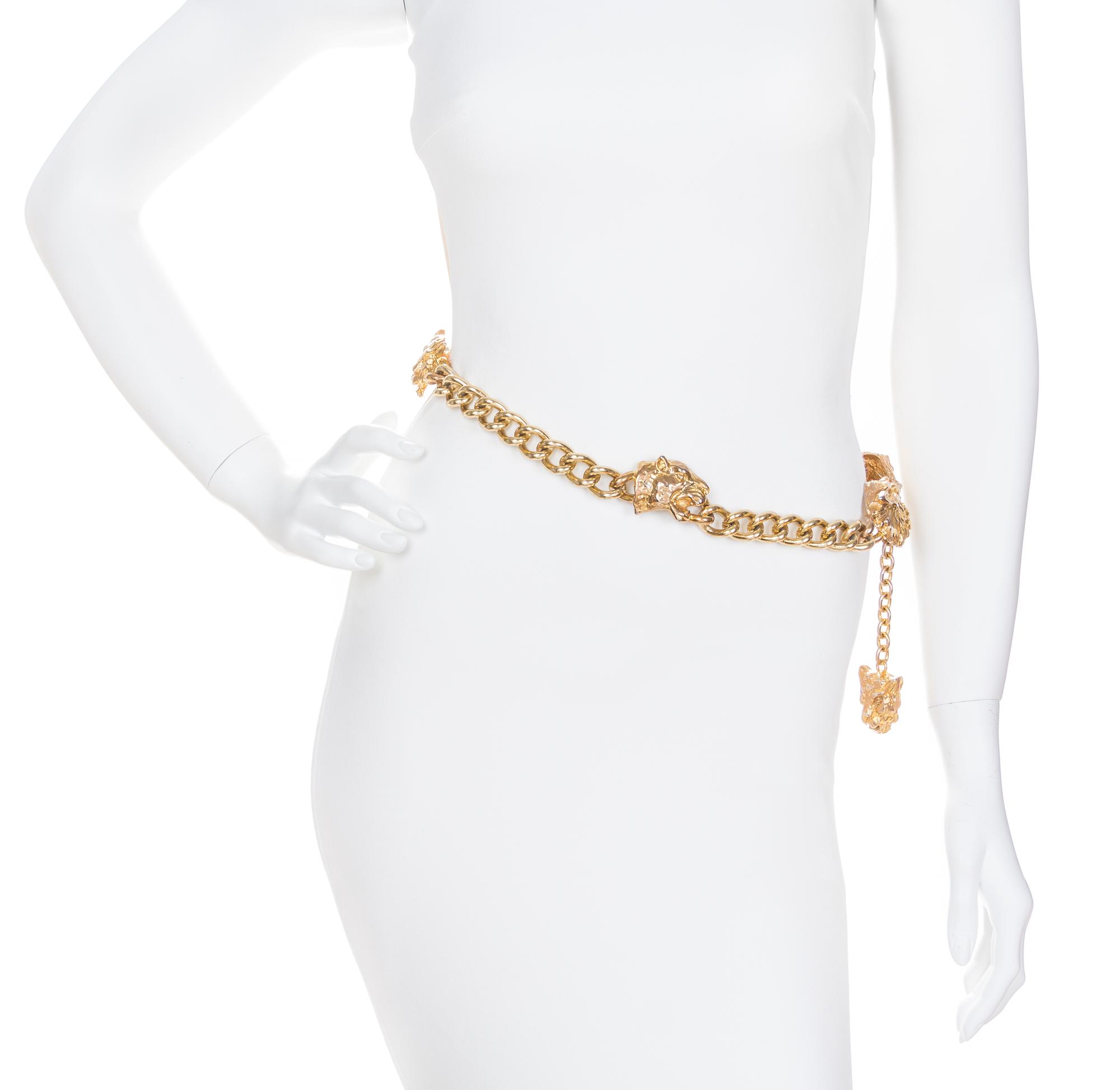 A Gianni Versace Cat Head Link Belt, No Size.