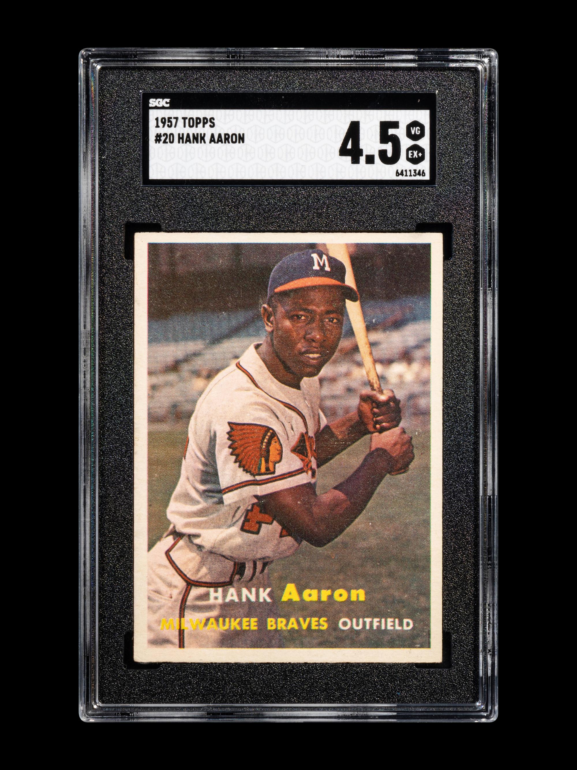 A 1957 Topps Hank Aaron Baseball Card No. 20 (SGC 4.5 VG-EX+)