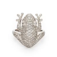 Diamond and White Gold Frog Ring