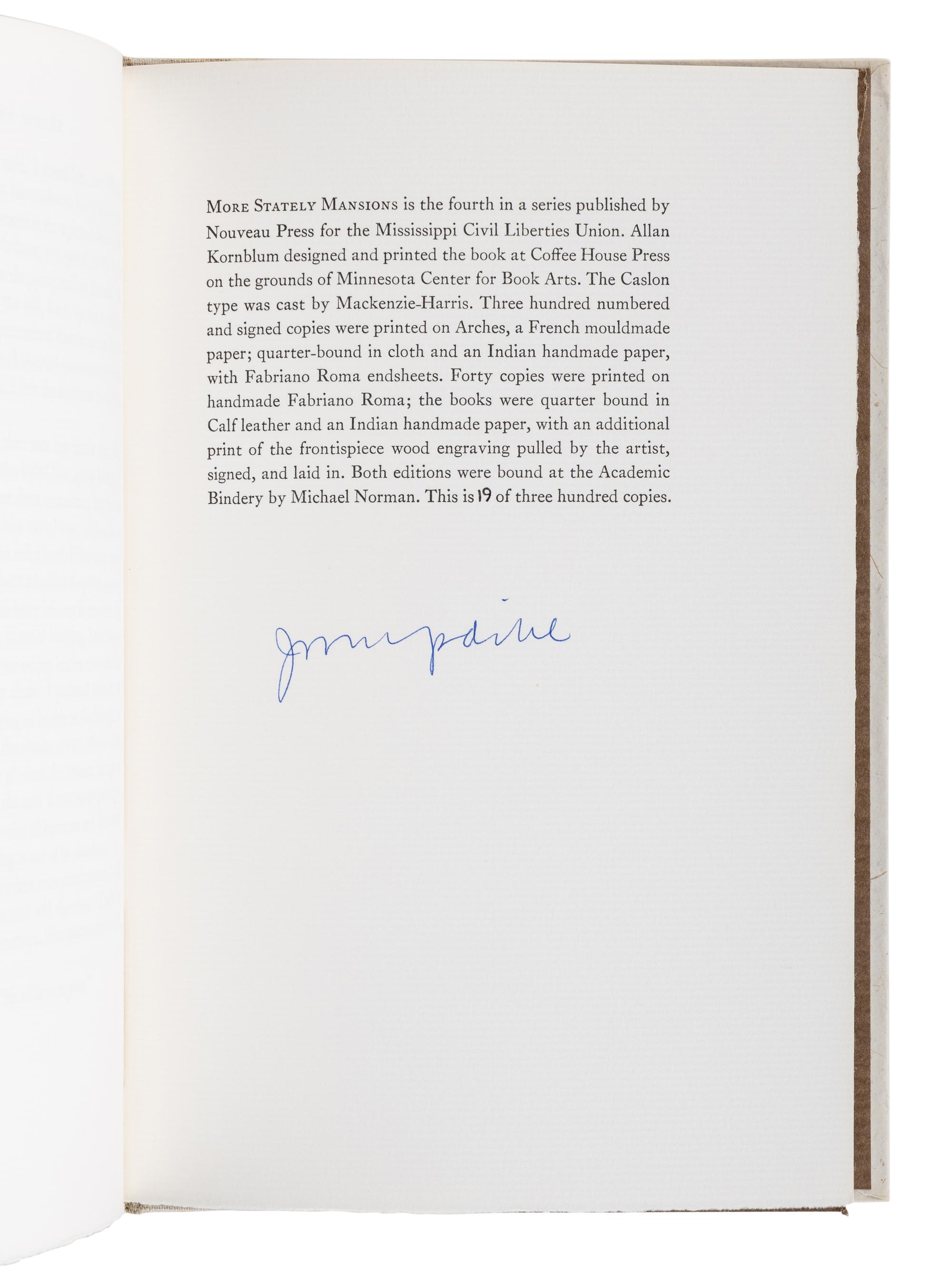 UPDIKE, John (1932-2009). A group of 10 fine press limited editions of Updike’s works, MANY SIGNED, comprising: