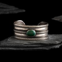 Early Navajo Ingot and Cerillos Turquoise Cuff Bracelet