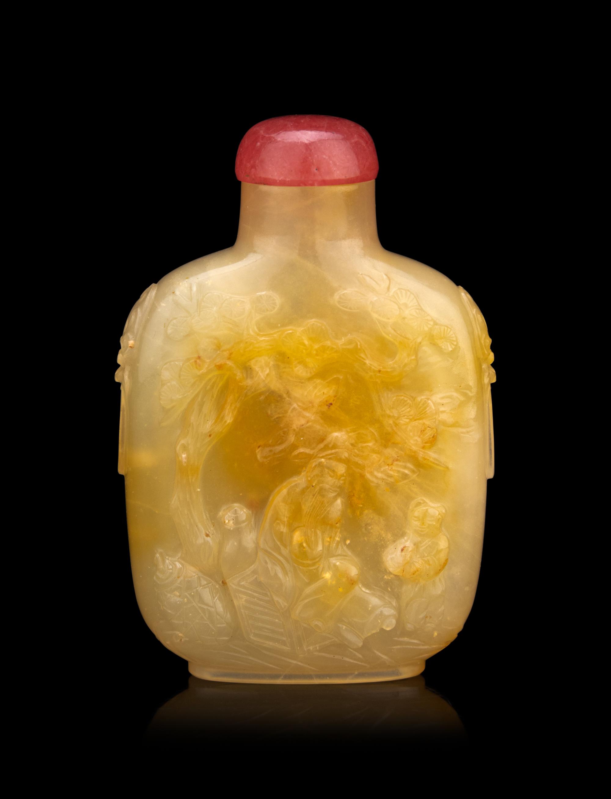 A Yellow Agate Snuff Bottle