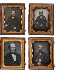 [EARLY PHOTOGRAPHY]. A group of 25 daguerreotype and ambrotype portraits of men with interesting hairstyles and facial hair, including: