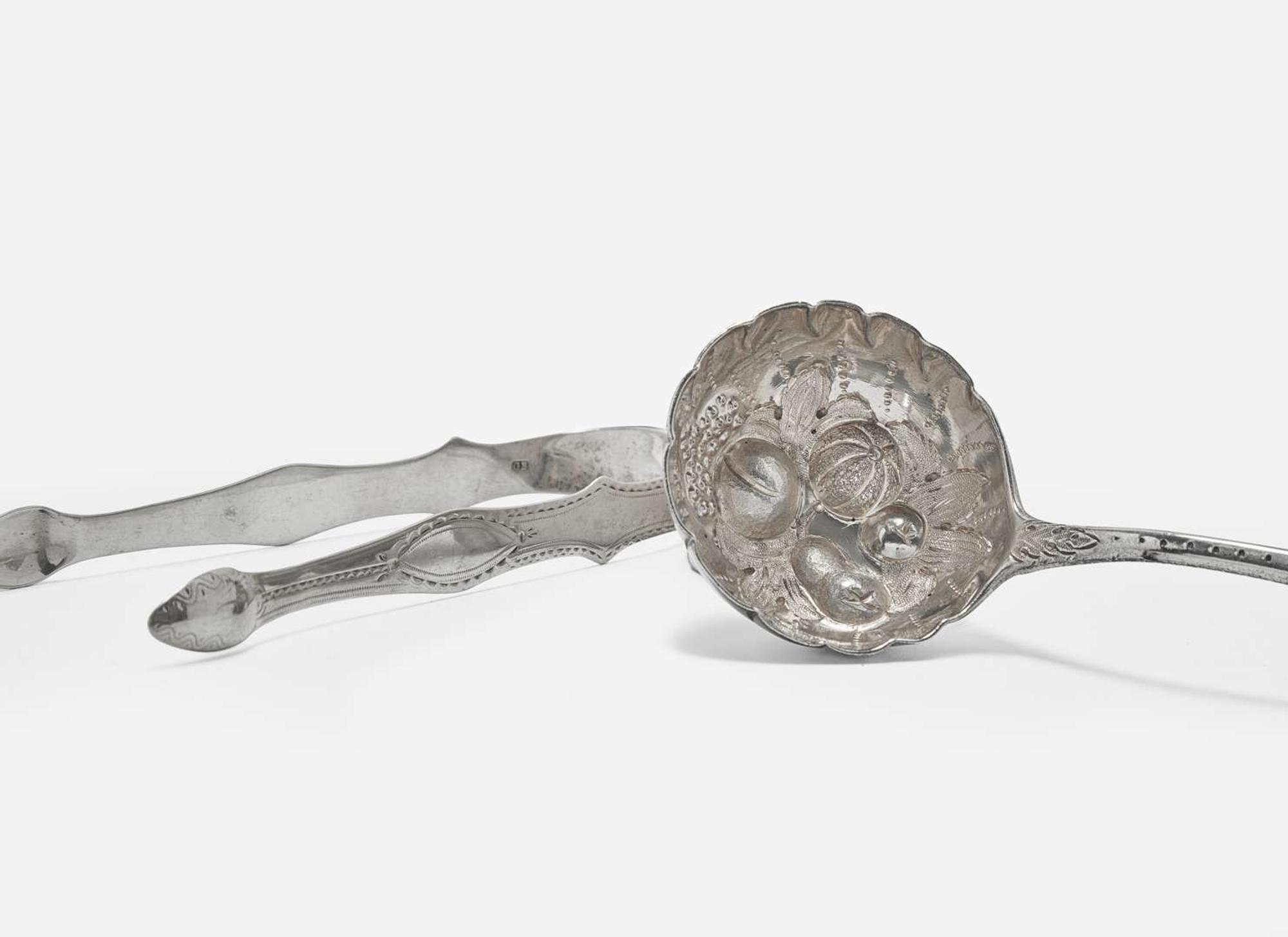 An assorted group of nine George III and Victorian sterling silver tablewares, various makers, various dates ranging 1748-1854
