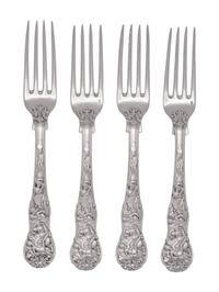 A Set of Four Paul Storr George IV Silver Dessert Forks