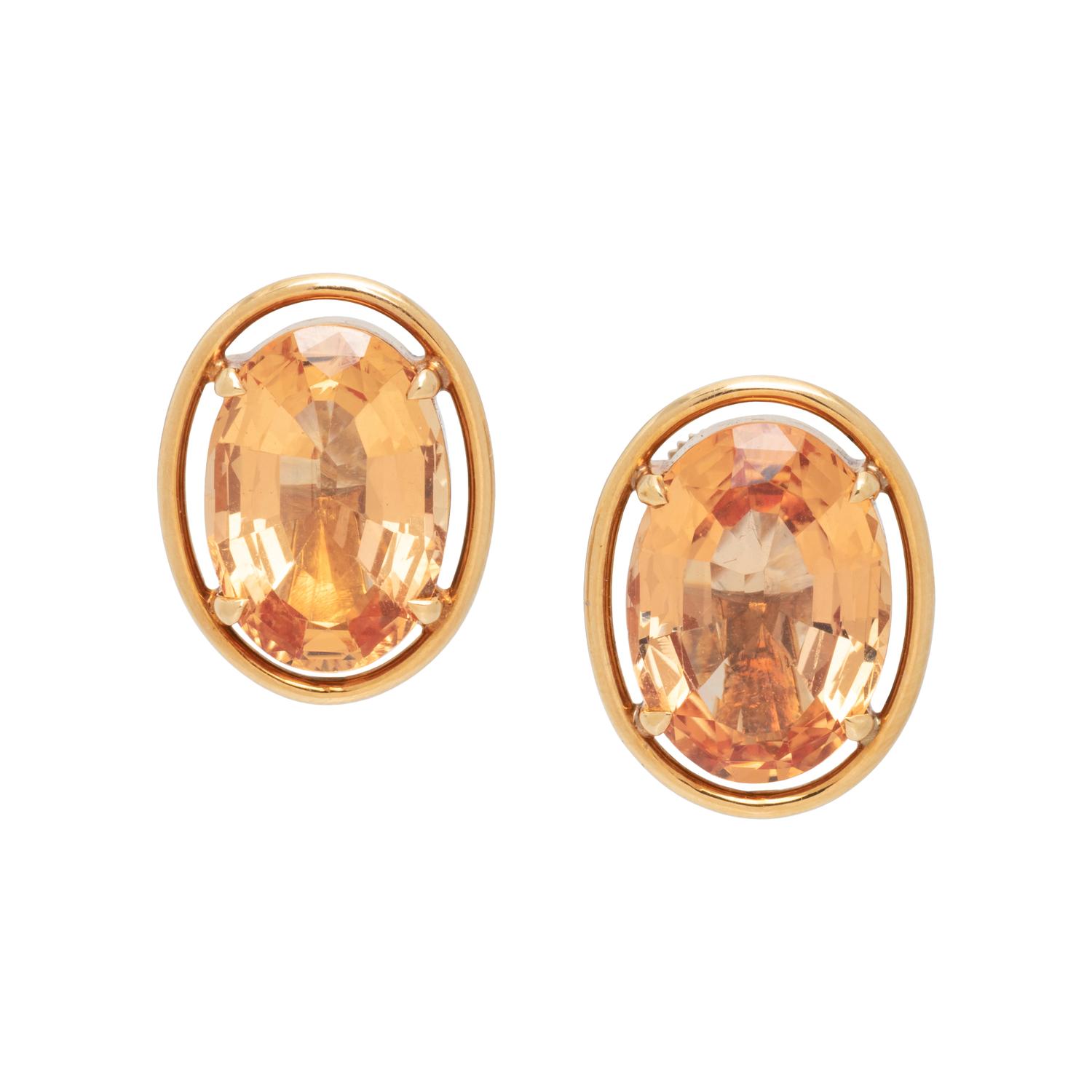 ROSE GOLD AND TOPAZ EARCLIPS