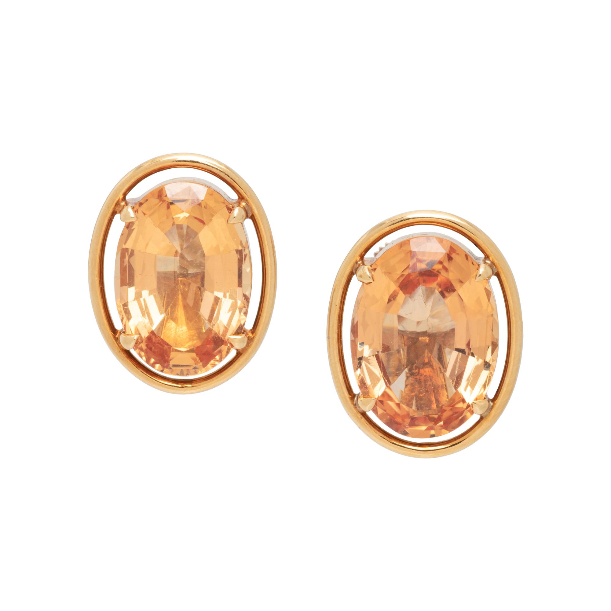 ROSE GOLD AND TOPAZ EARCLIPS