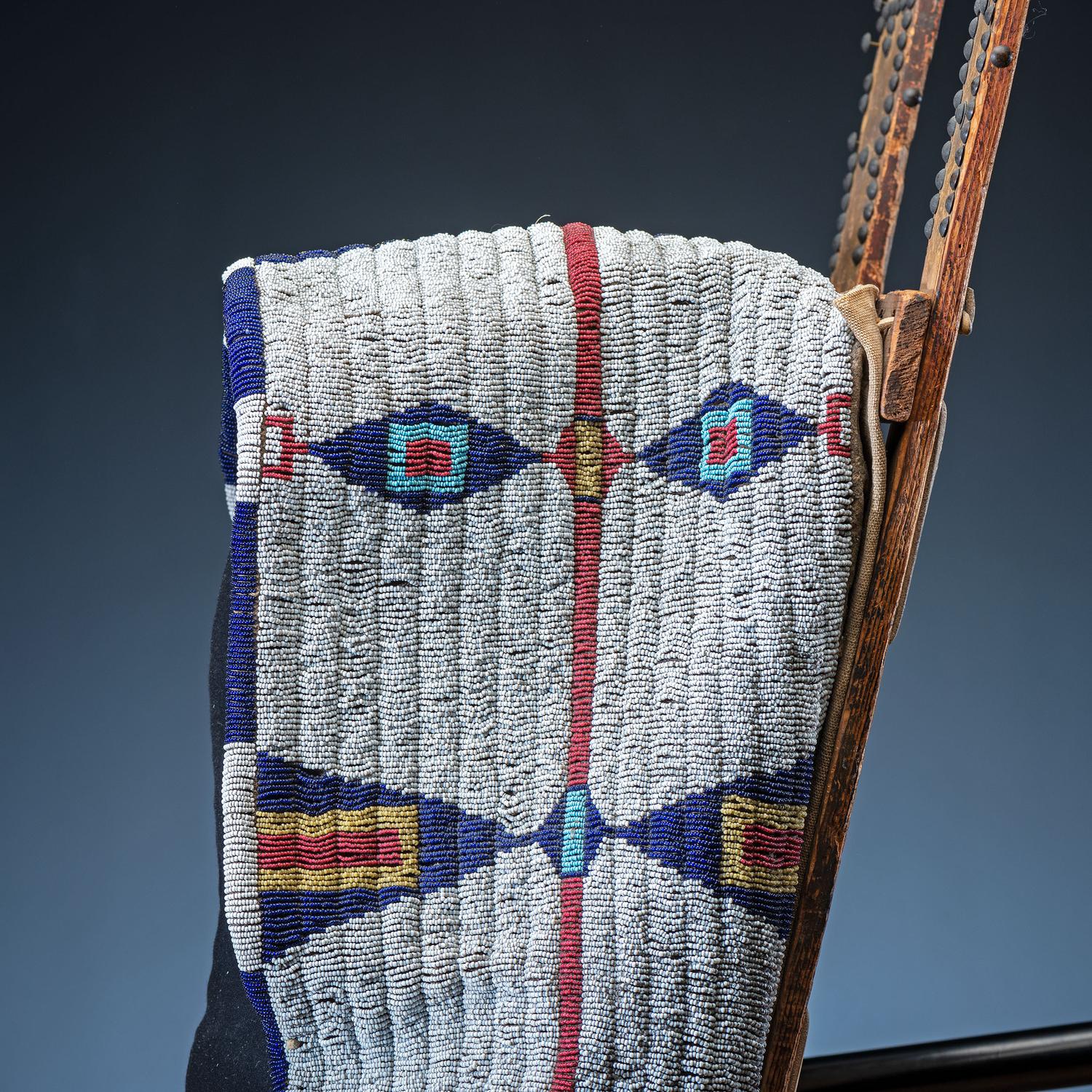 Cheyenne Child's Beaded Buffalo Hide Cradle