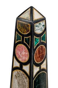 A Pair of Italian Grand Tour Style Specimen Marble Obelisks