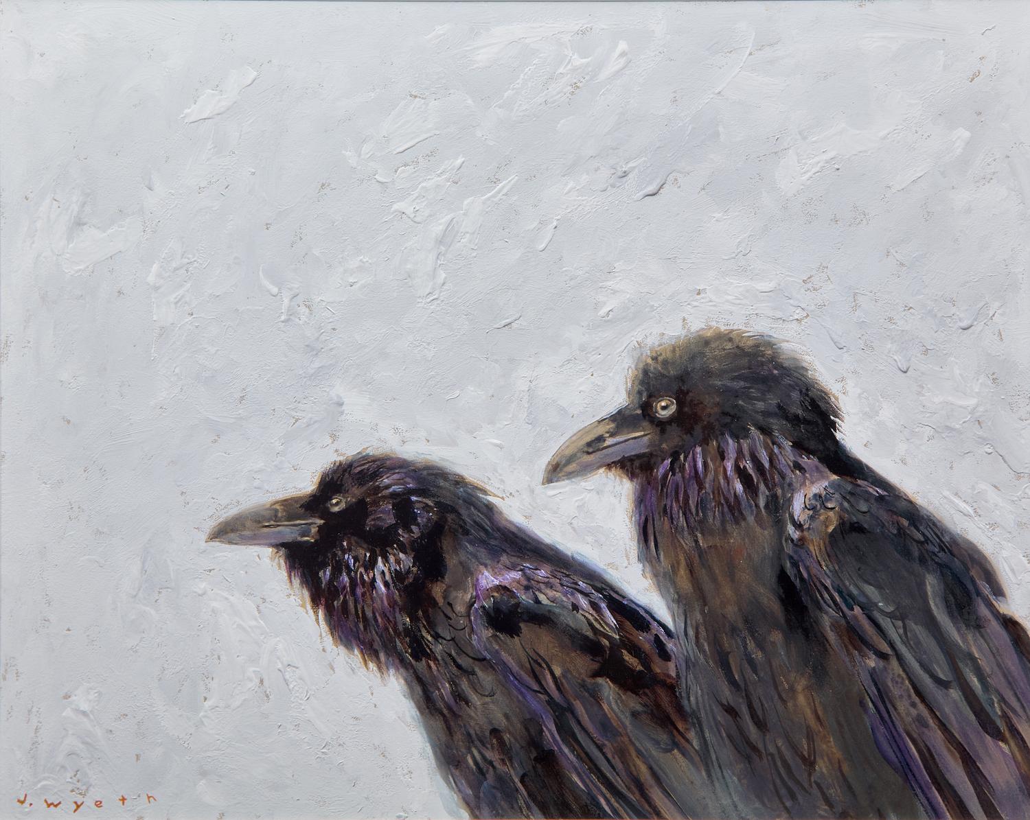 Jamie Wyeth (American, b. 1946) — Raven Pair - Portrait , 1998