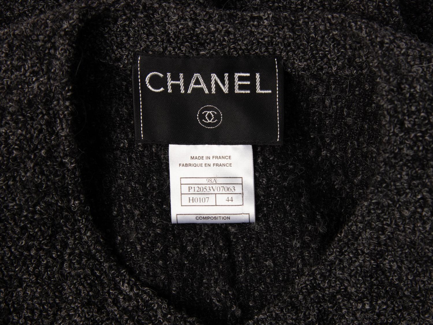 Chanel, Grey Bouclé Tweed Cardigan Jacket