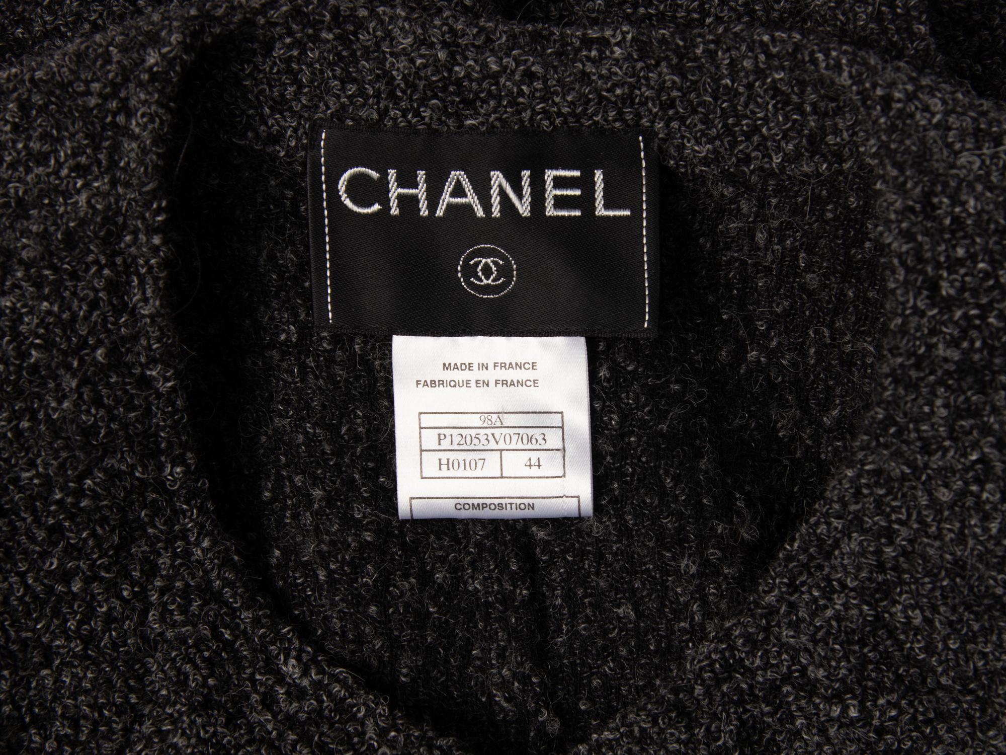 Chanel, Grey Bouclé Tweed Cardigan Jacket